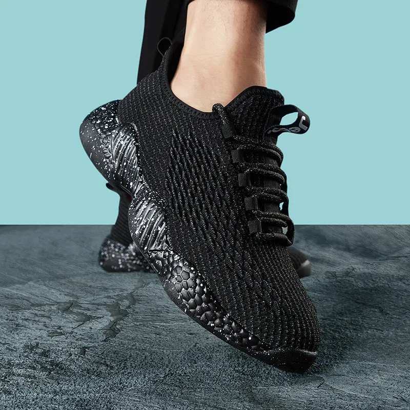 Jeep Cushioning Waterproof And Breathable Coverage Lightweight Reflective Rebound Low Top Running Shoes Men's Ice Black-5