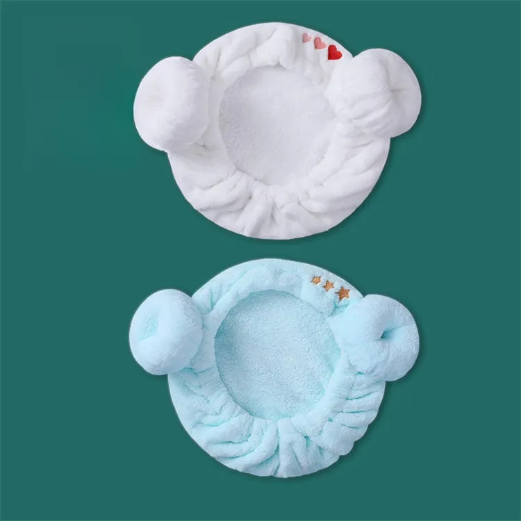 Drizzle Sheep Horn Bath Cap Solid Color-17