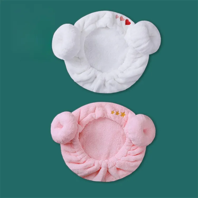 Drizzle Sheep Horn Bath Cap Solid Color-19