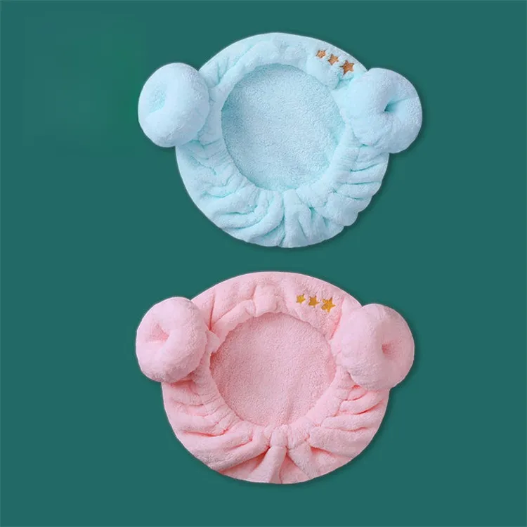 Drizzle Sheep Horn Bath Cap Solid Color-15