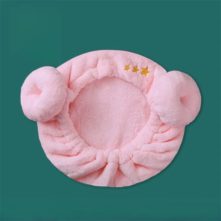 Drizzle Sheep Horn Bath Cap Solid Color-9