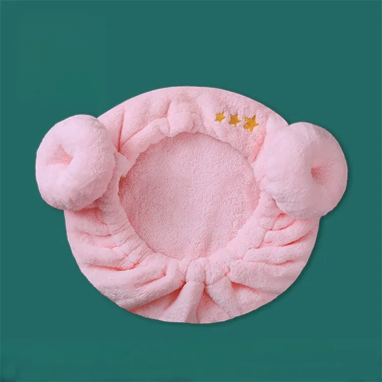 Drizzle Sheep Horn Bath Cap Solid Color-1
