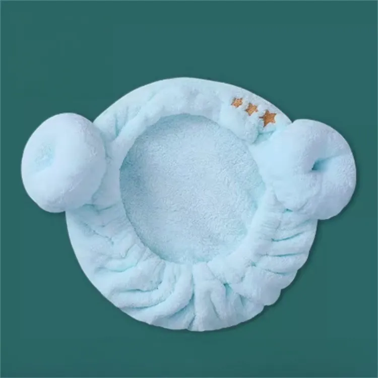 Drizzle Sheep Horn Bath Cap Solid Color-3