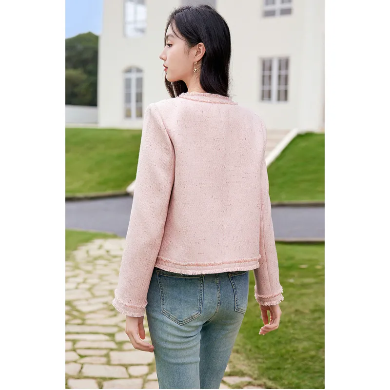 Like The Age Of Water Spring Velvet feel Coat Regular Women's Pink-3