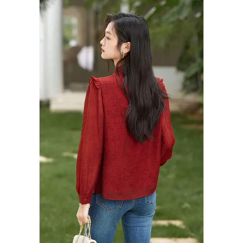 Like The Age Of Water Fall Shirt Regular Women's Red-4