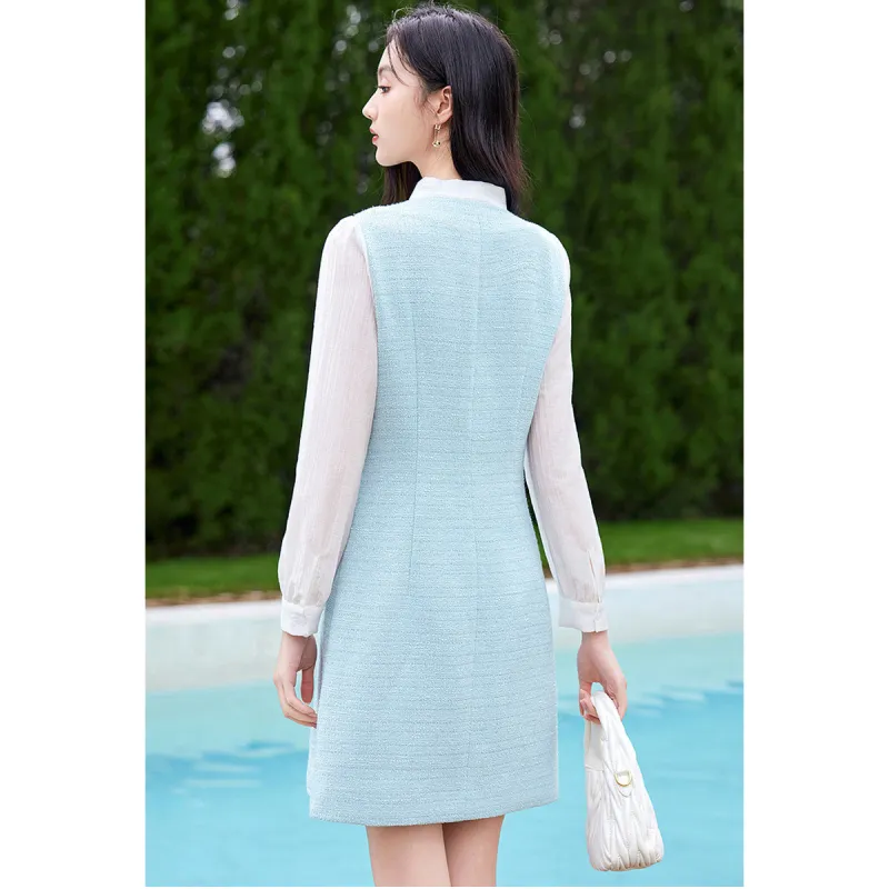 Like The Age Of Water Long-Sleeved Dresses Women's Blue-4