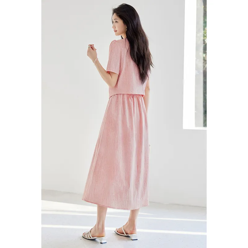 Like The Age Of Water Summer Skirt Set Regular Women's Pink-3