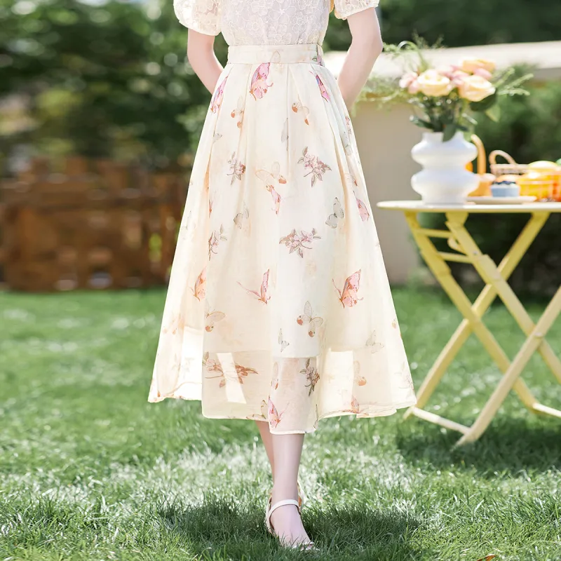 Like The Age Of Water Casual Long Skirt Women's Pink-1