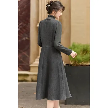 Like The Age Of Water Summer Long Sleeved Dress Regular Women's Gray