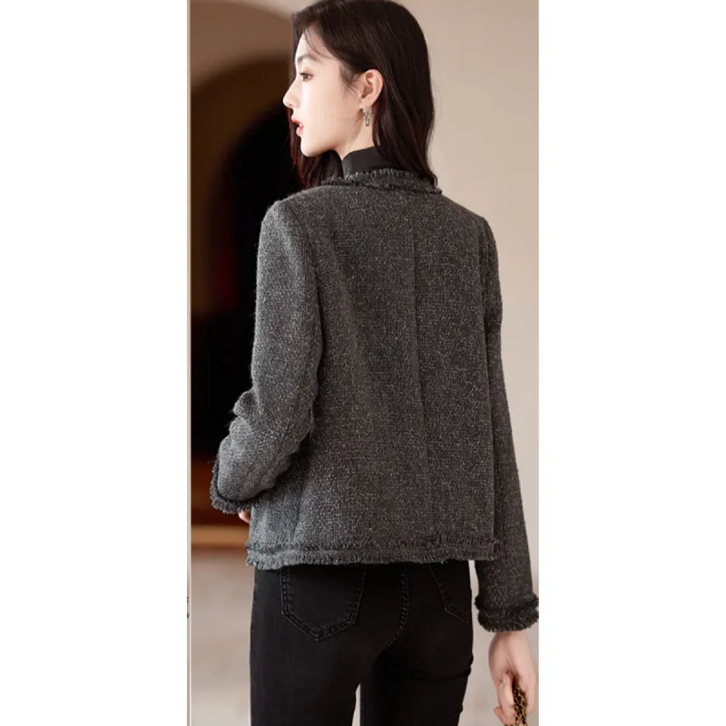 Like The Age Of Water Fall, Winter Velvet feel Coat Regular Women's Gray-1