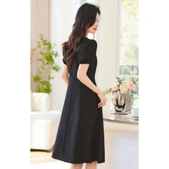 Like The Age Of Water Short Sleeved Dress Women's Black