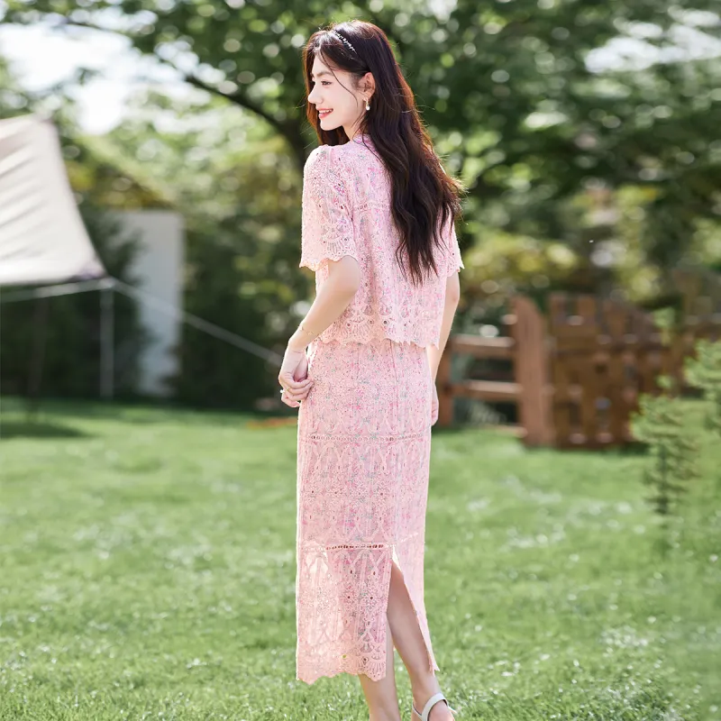 Like The Age Of Water Skirt Set Women's Pink-1