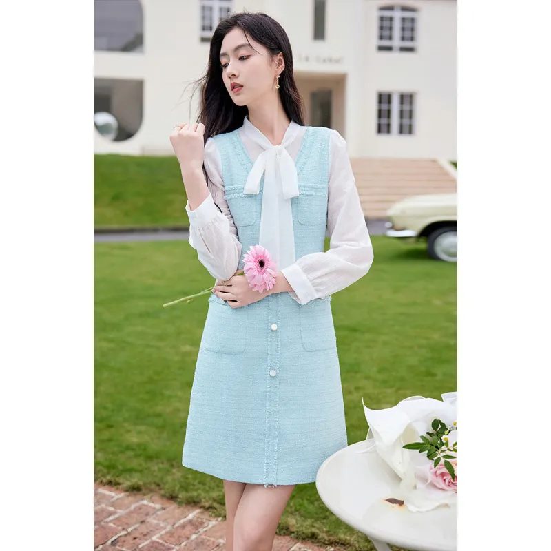 Like The Age Of Water Long-Sleeved Dresses Women's Blue-2