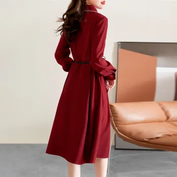 Like The Age Of Water Long Sleeved Dress Women's Red