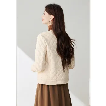 Like The Age Of Water Fall Velvet feel Coat Loose Fit Women's Ecru