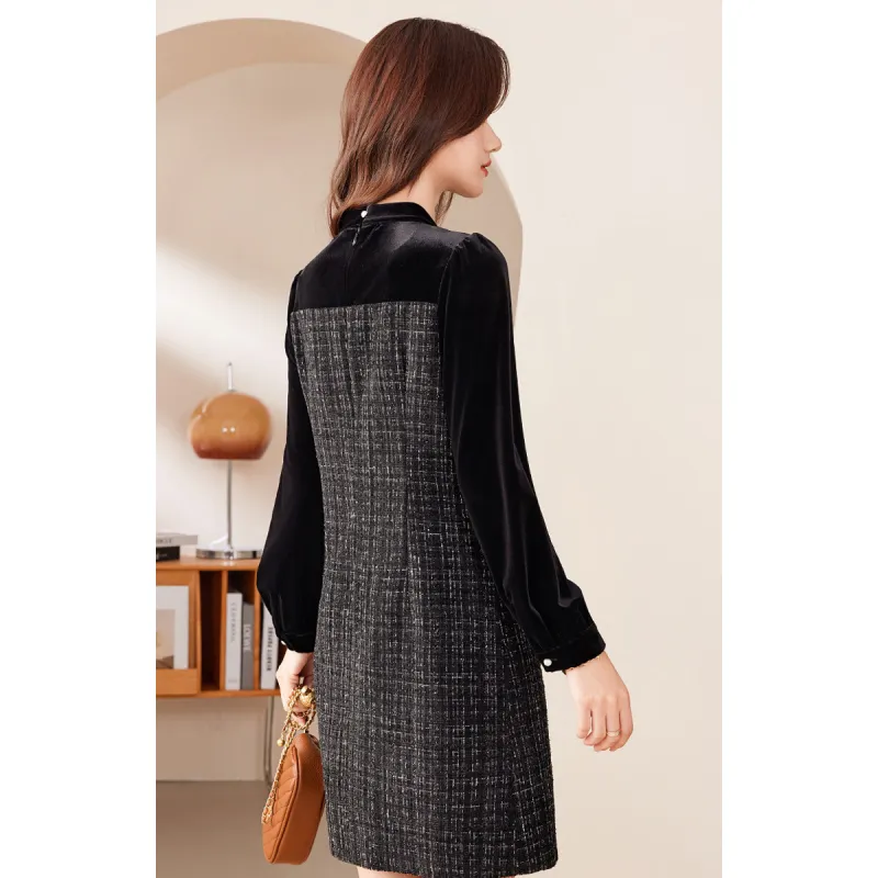 Like The Age Of Water Long Sleeved Dress Women's Black-4