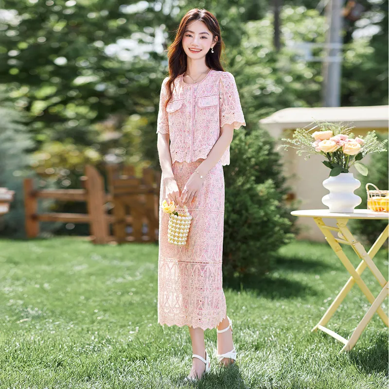 Like The Age Of Water Skirt Set Women's Pink-3
