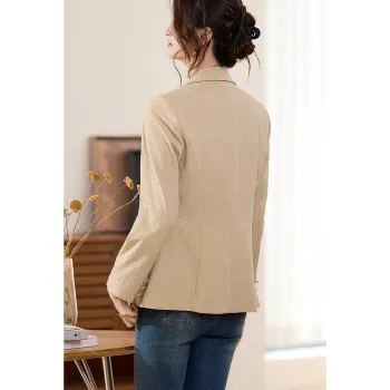 Like The Age Of Water Fall Velvet feel Coat Loose Fit Women's Khaki