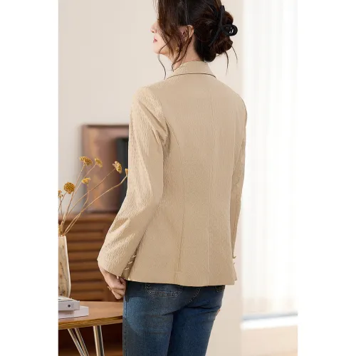 Like The Age Of Water Fall Velvet feel Coat Loose Fit Women's Khaki