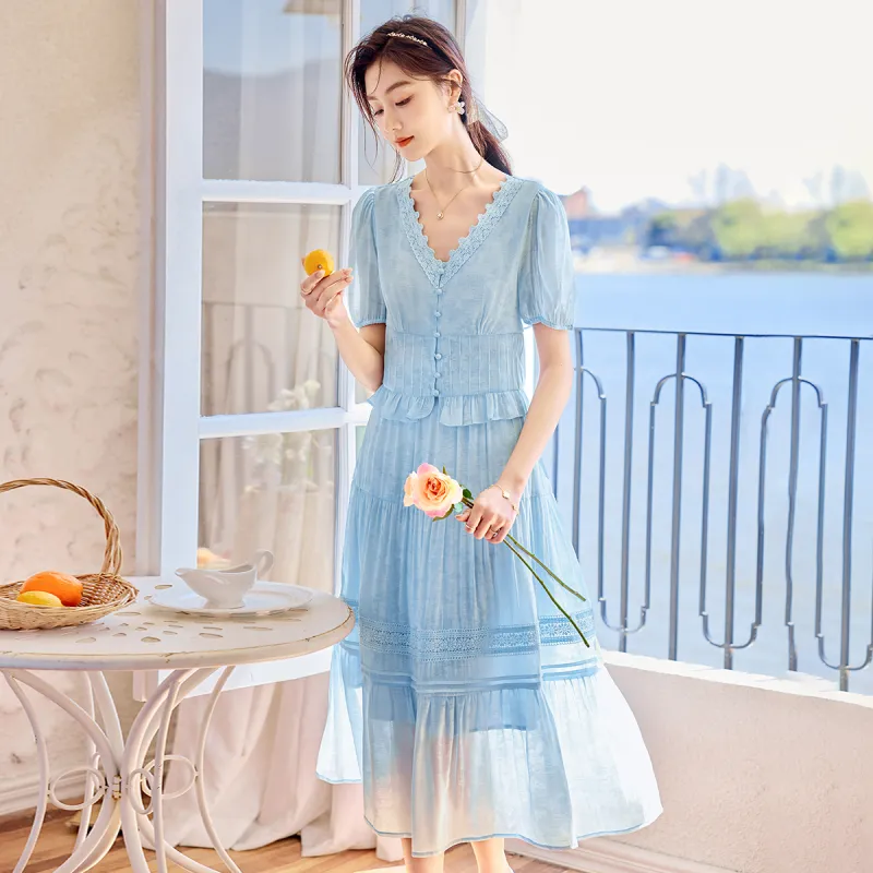Like The Age Of Water Skirt Set Women's Blue-5