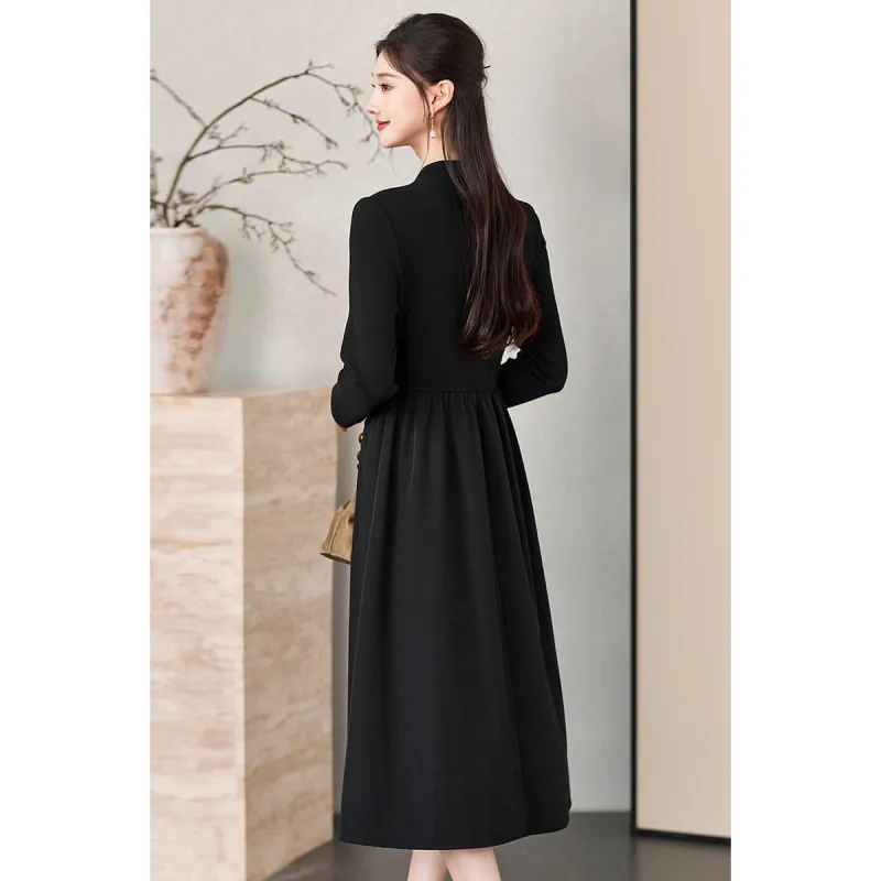 Like The Age Of Water Long Sleeved Dress Regular Women's Black-4