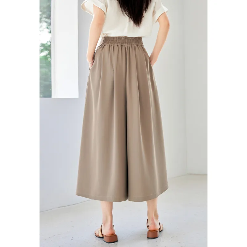 Like The Age Of Water Summer Casual Pants Loose Fit Women's Khaki-3