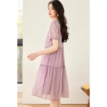 Like The Age Of Water Short Sleeved Dress Cinched Waist Women's