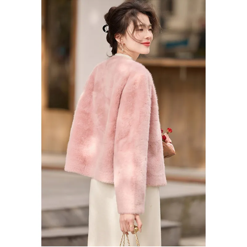 Like The Age Of Water Velvet feel Coat Women's Pink-0