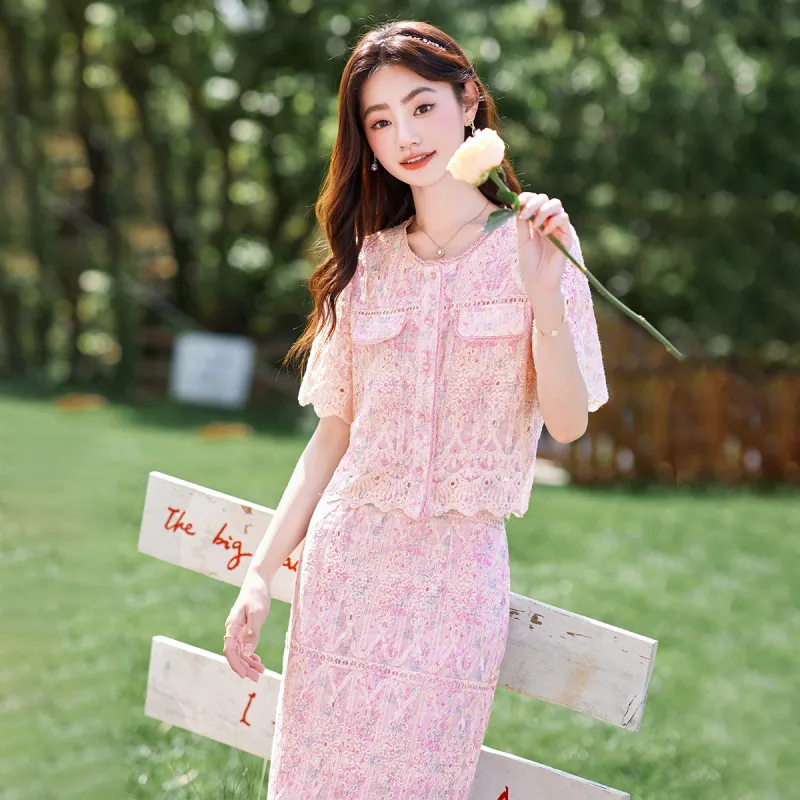 Like The Age Of Water Skirt Set Women's Pink-4