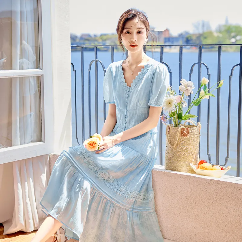 Like The Age Of Water Skirt Set Women's Blue-2