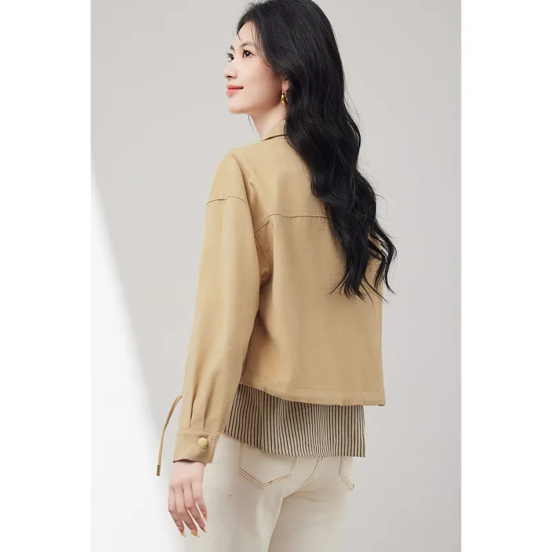 Like The Age Of Water Fall Velvet feel Coat Slim Fit Women's Yellow-4