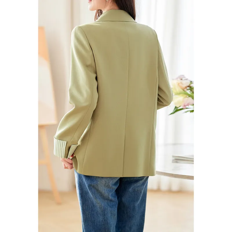Like The Age Of Water Velvet feel Coat Women's Green-4