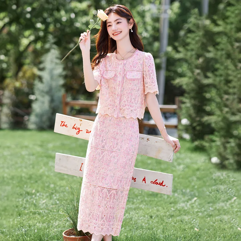 Like The Age Of Water Skirt Set Women's Pink-2