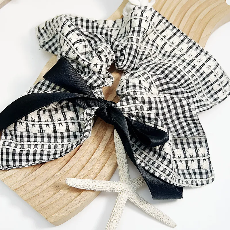 VERENA REINE Fabric Hair Tie Women's Black White-4