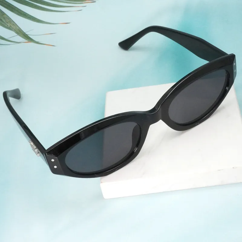 VERENA REINE Plate Frame Oval Sunglasses Unisex-2