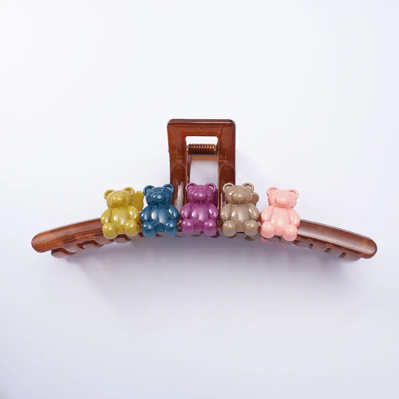 VERENA REINE Resin Hair Clips Women's Maillard Style Brown-1