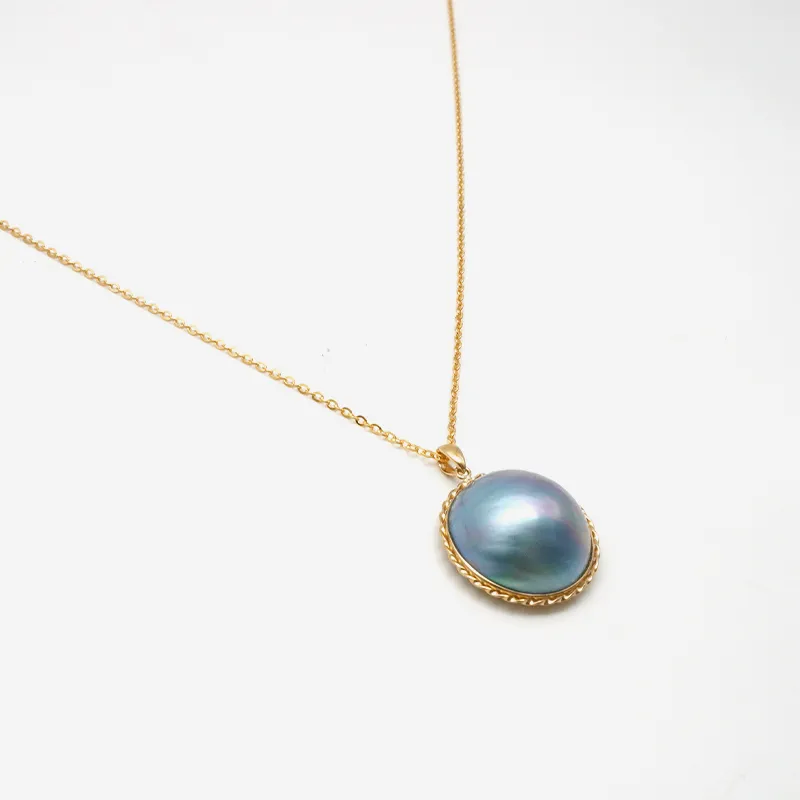 VERENA REINE Saltwater Pearl Necklaces Women's Blue Gray-2