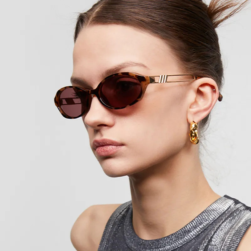 VERENA REINE PC Metal Oval Sunglasses Unisex-4