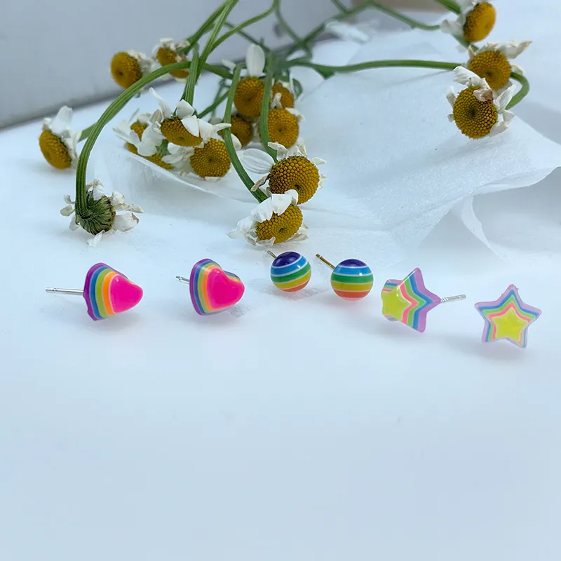 VERENA REINE Acrylic S925 Sterling Silver Stud Earrings Women's-4