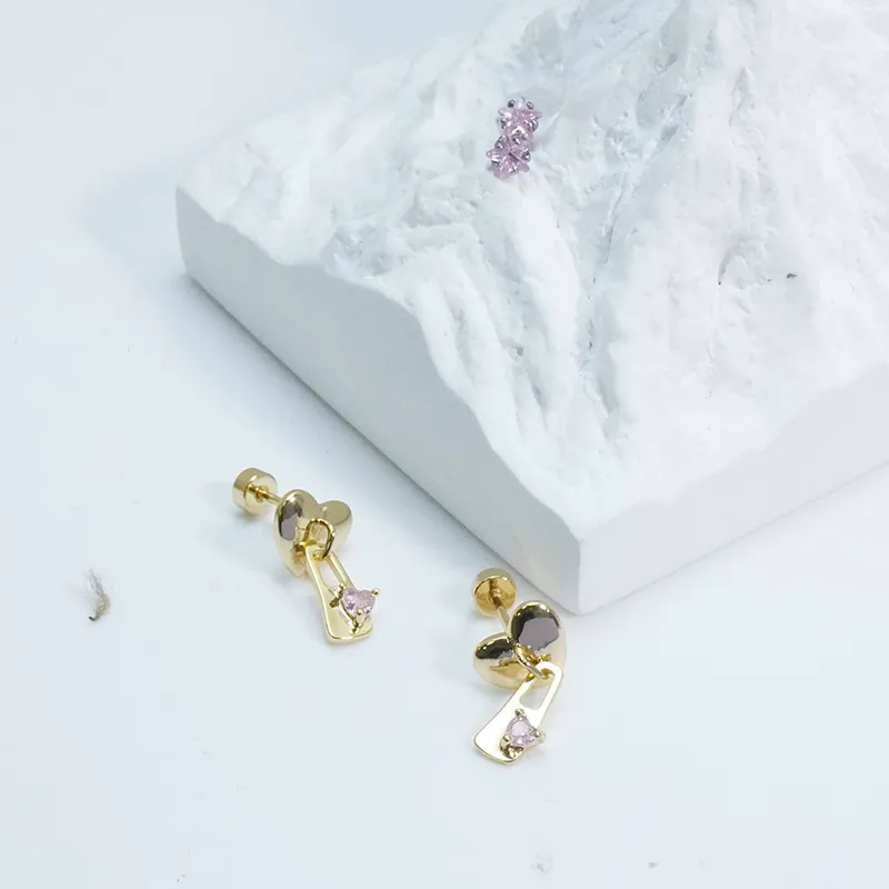 VERENA REINE Titanium Steel Stud Earrings Women's Gold-4