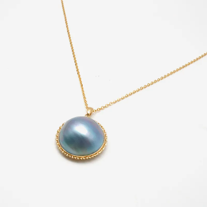 VERENA REINE Saltwater Pearl Necklaces Women's Blue Gray-3