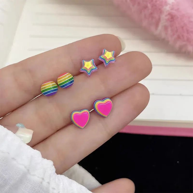 VERENA REINE Acrylic S925 Sterling Silver Stud Earrings Women's-2