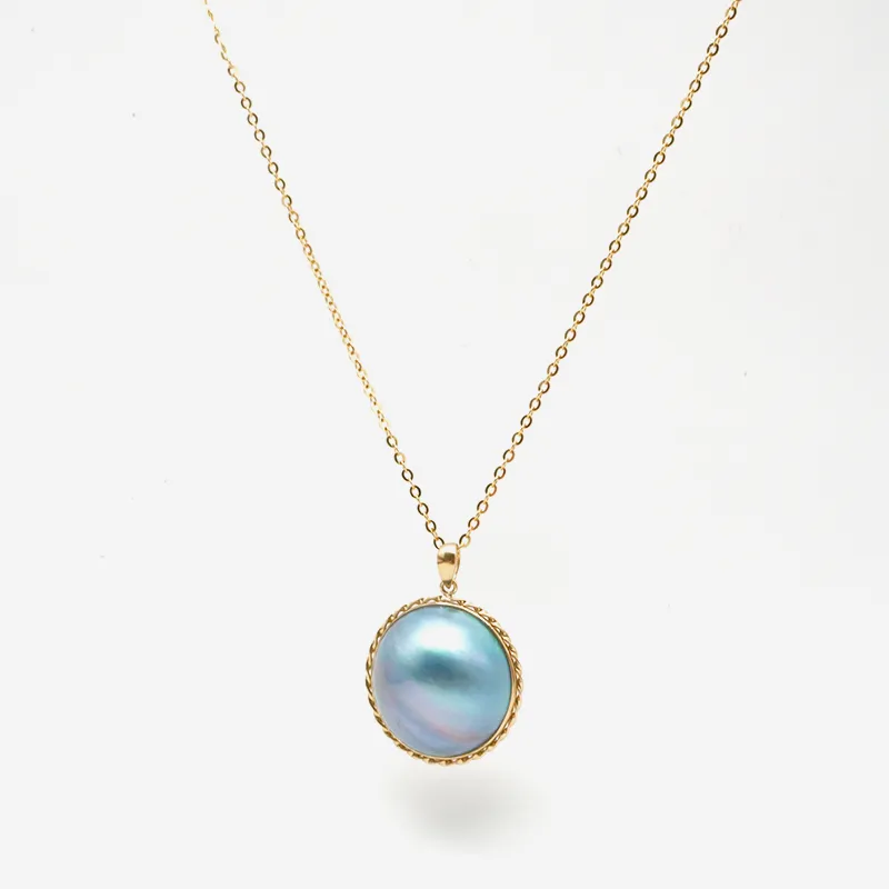 VERENA REINE Saltwater Pearl Necklaces Women's Blue Gray-5