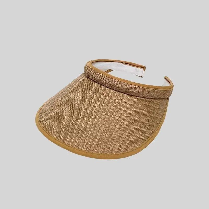 VERENA REINE Straw Woven Visor Cap Unisex-2
