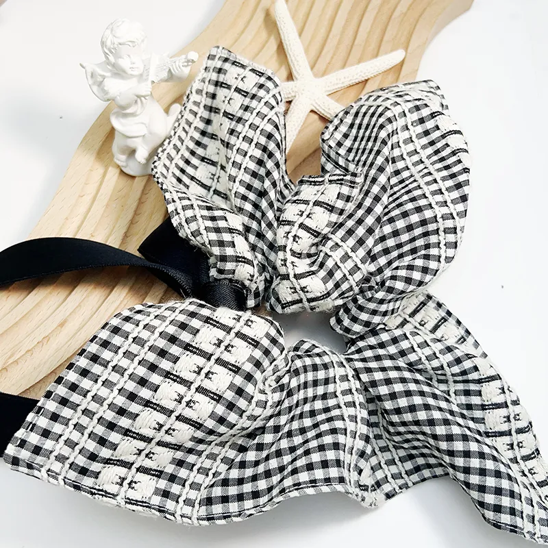 VERENA REINE Fabric Hair Tie Women's Black White-3