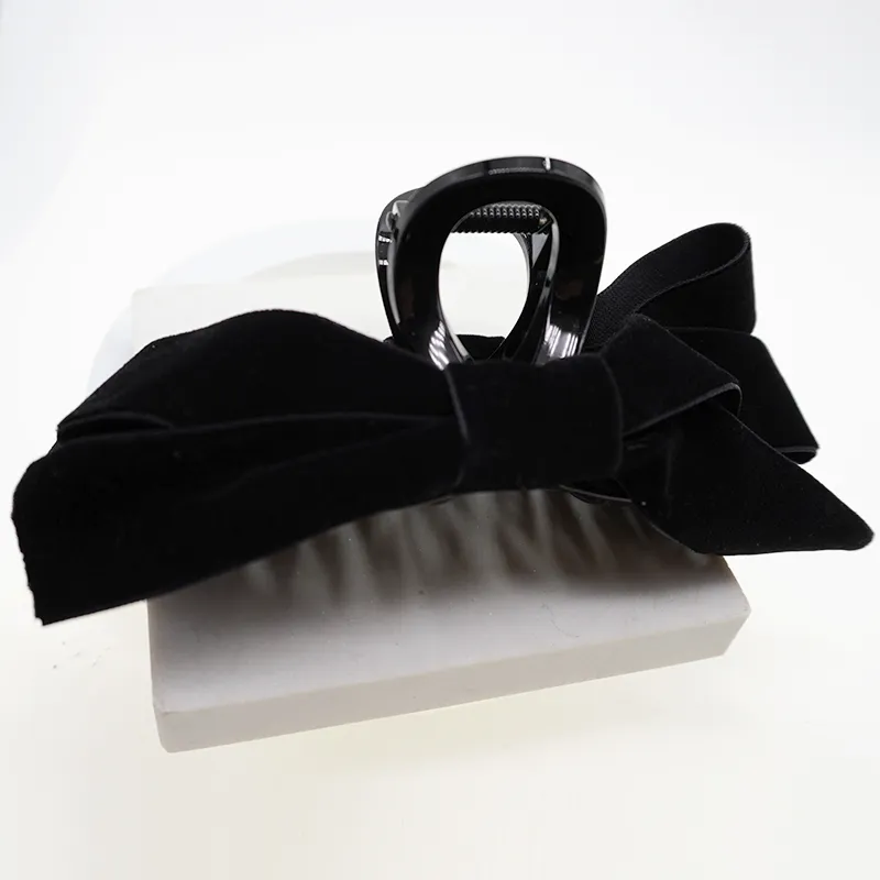 VERENA REINE Velour Hair Clips Women's Black-5