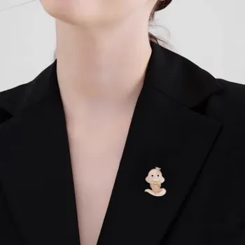 VERENA REINE Copper Brooches Unisex White