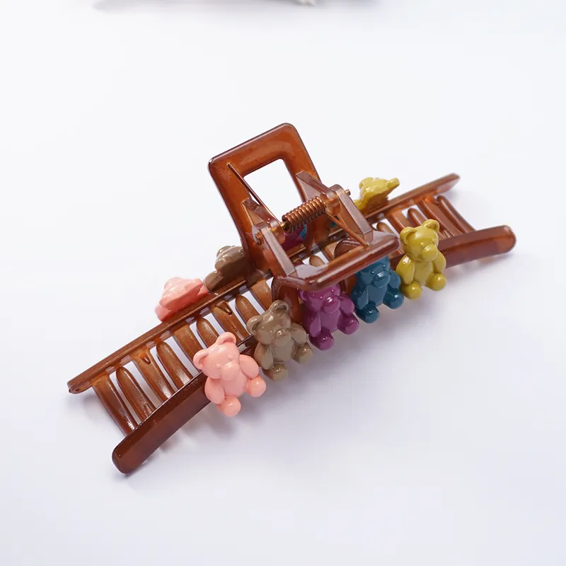 VERENA REINE Resin Hair Clips Women's Maillard Style Brown-5