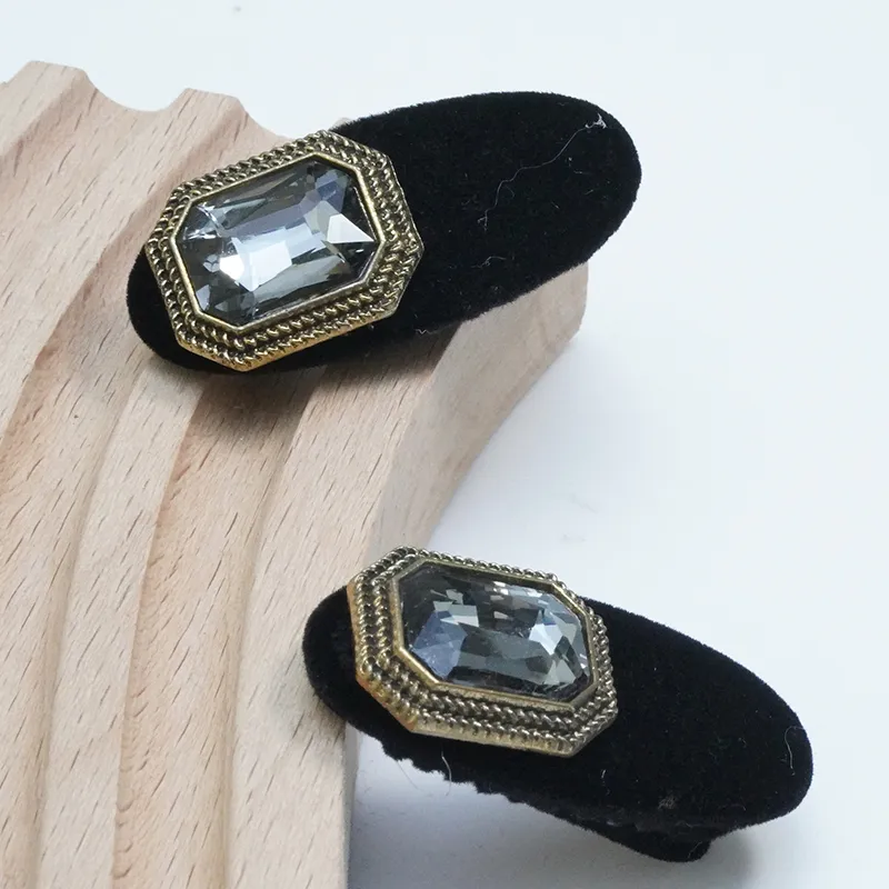 VERENA REINE Fabric Hair Clip Edge Clip Bangs Clip Women's Black-3