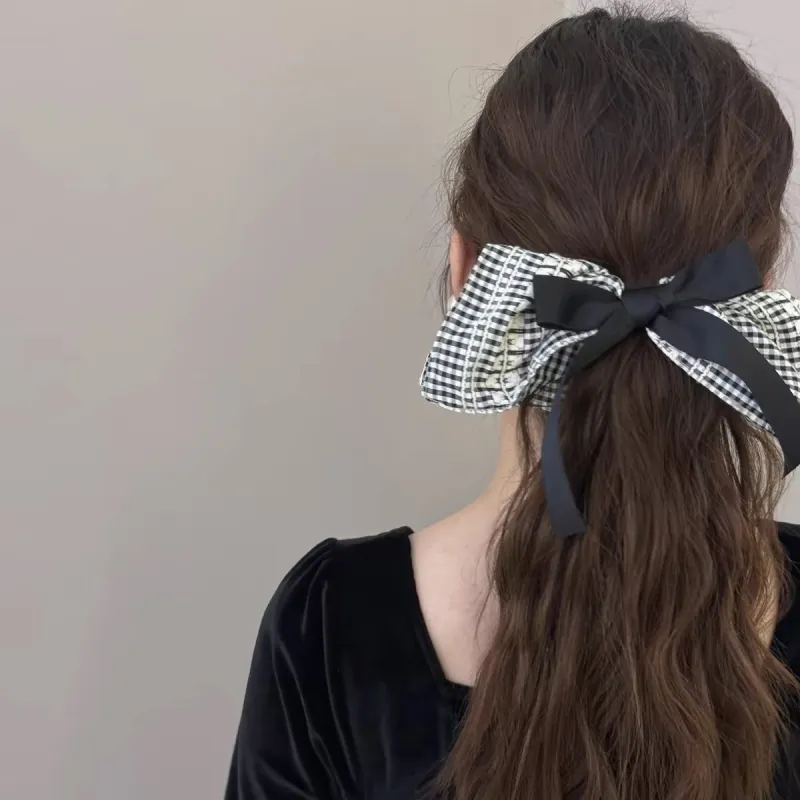 VERENA REINE Fabric Hair Tie Women's Black White-1